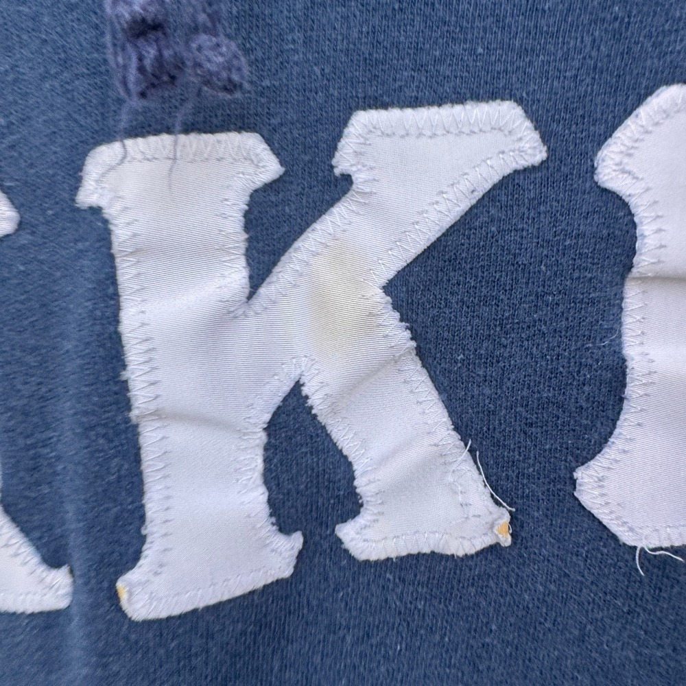 Vintage 60s KKG Sorority Fraternity Navy Blue Raglan Hoodie Distressed Size M - Picture 7 of 10